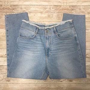 Forever 21 High Rise Raw Edge Hem Waist Jeans